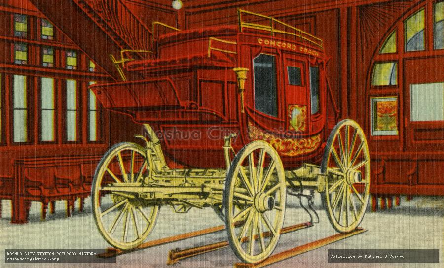 Postcard: Old Concord Coach, Boston & Maine Station, Concord, New Hampshire